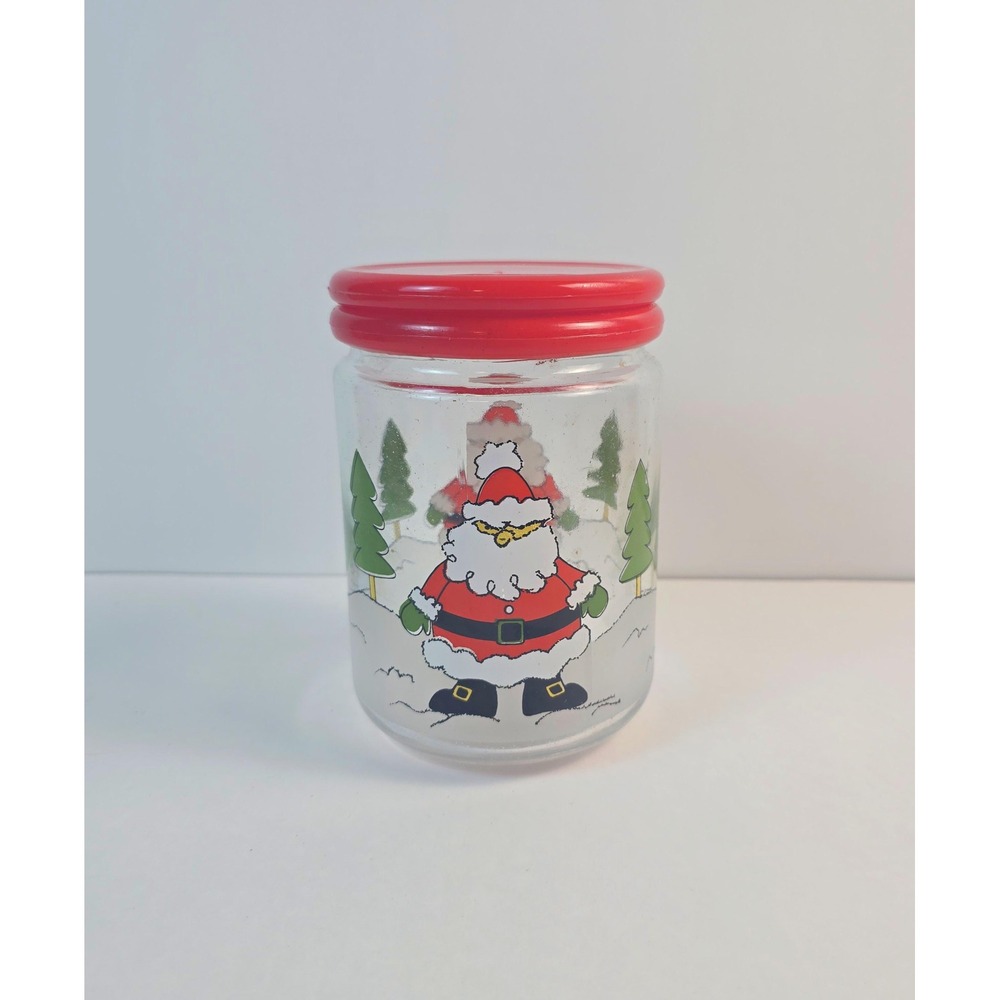 Vintage Santa Claus Cookie/Candy-Shaped Glass Jar